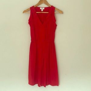LOFT Red Silk Dress